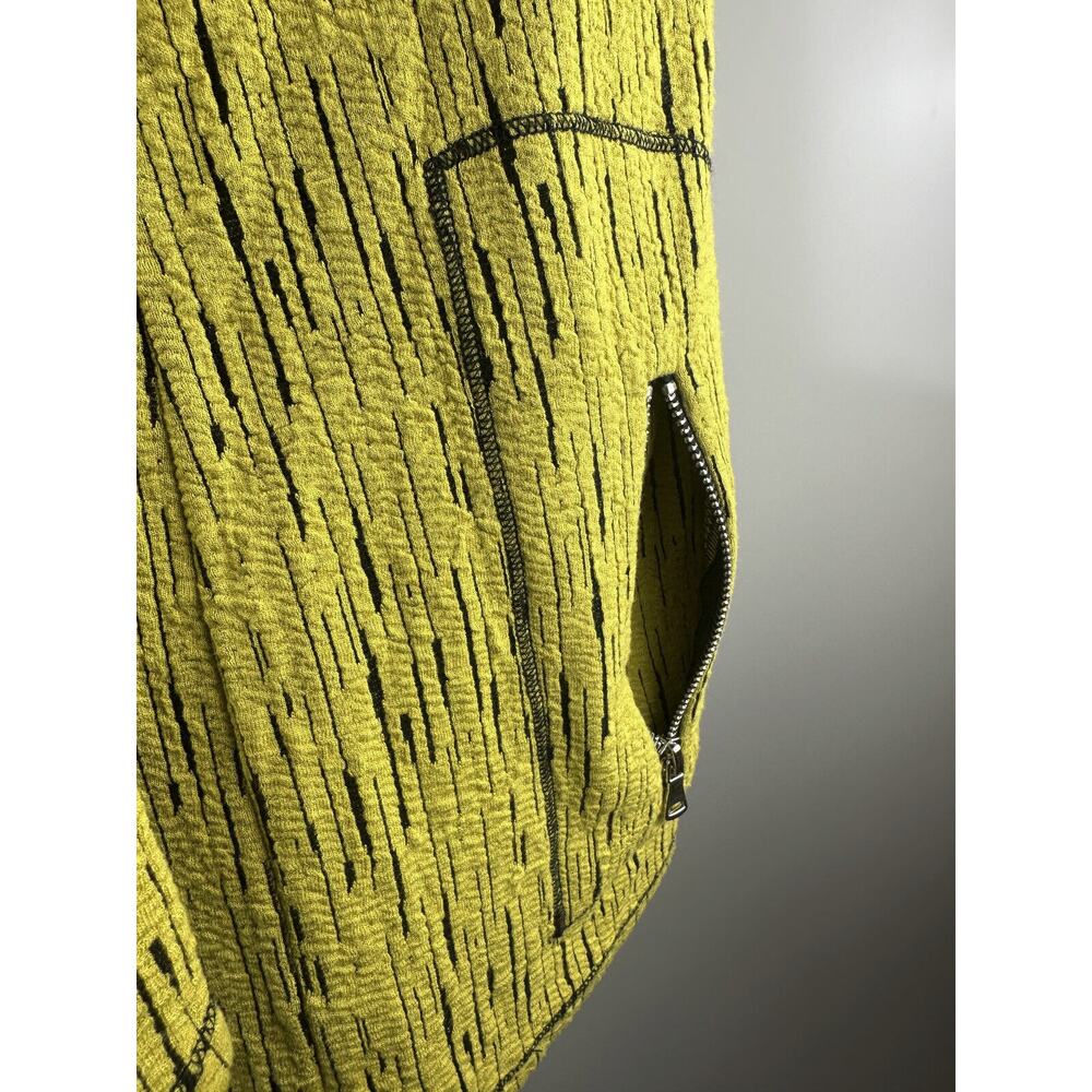 Ali Miles Crinkle Textured Stretch Zippered Pocket Top Large Abstract Artsy - Picture 8 of 10